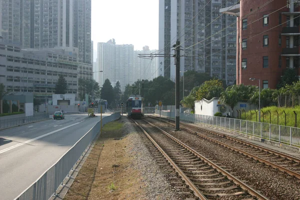 Вид Железнодорожных Путей Гонконге Дневное Время — стоковое фото