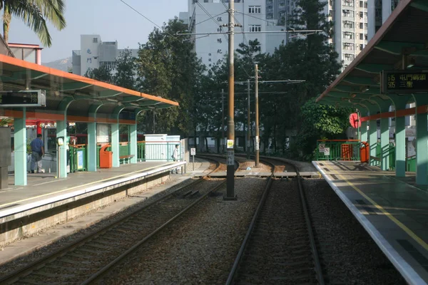 View Railway Tracks Hong Kong Daytime Taen Mun District — 스톡 사진