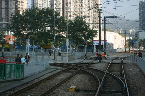 View Railway Tracks Hong Kong Daytime Taen Mun District — Stock Photo, Image