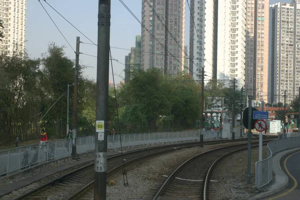 Pohled Železniční Tratě Hong Kongu Dne Taen Mun Okresu — Stock fotografie