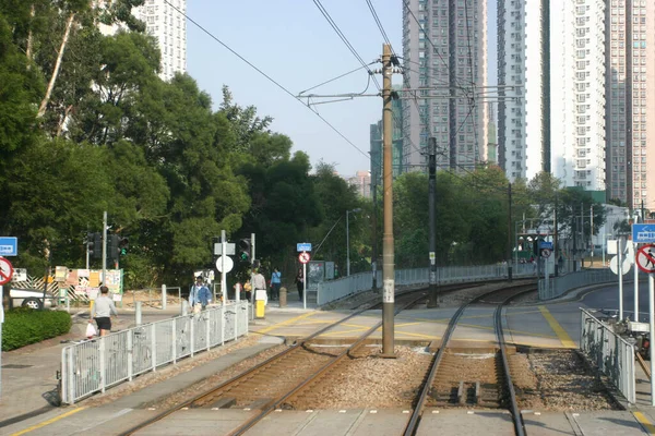 Pohled Železniční Tratě Hong Kongu Dne Taen Mun Okresu — Stock fotografie