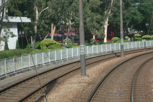 Blick Auf Bahngleise Hongkong Bei Tag Taen Mun District — Stockfoto