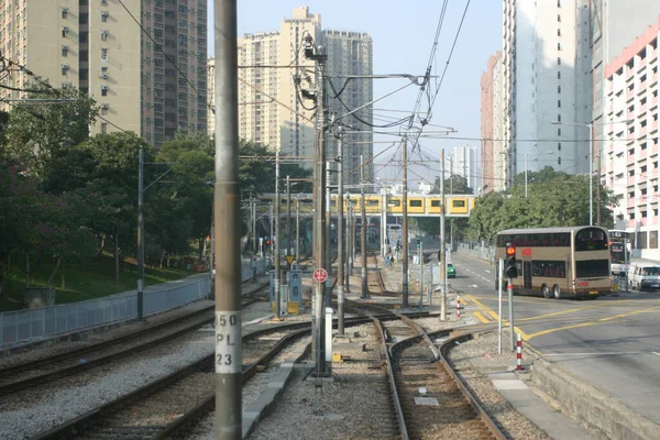 昼間の香港の鉄道線路の眺め田門区 — ストック写真