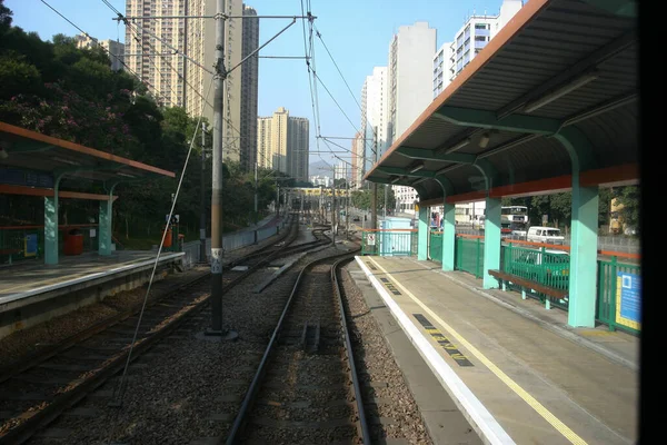 Вид Железнодорожные Пути Хонг Осаке Дневное Время Район Тэйн Мун — стоковое фото