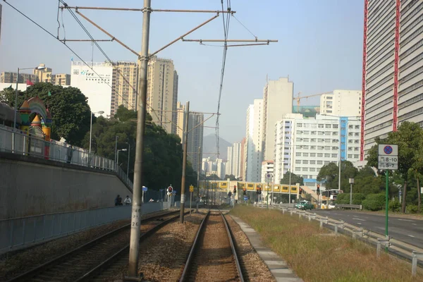 Pohled Železniční Tratě Hong Kongu Dne Taen Mun Okresu — Stock fotografie