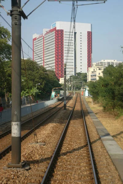 Vue Des Voies Ferrées Dans Hong Kong Jour Quartier Taen — Photo