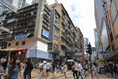 Yoğun Sokak, Mong Kok, Hong Kong, 15 Ağustos 2021 