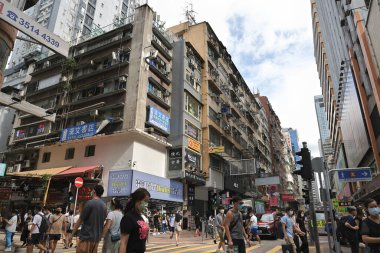 Yoğun Sokak, Mong Kok, Hong Kong, 15 Ağustos 2021 