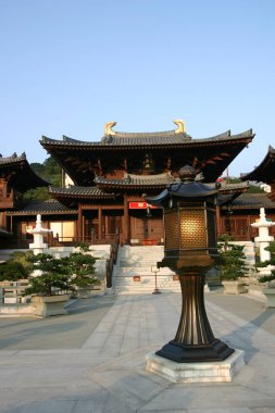 26 Aralık 2004 Chi Lin Nunnery, Tang hanedanlığı tarzı tapınak, Hong Kong, Çin