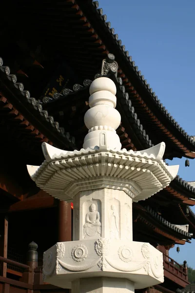 Dic 2004 Statua Della Lampada Pietra Chi Lin Nunnery Hong — Foto Stock