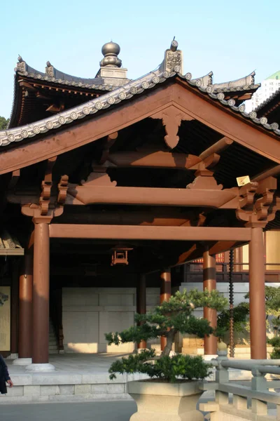 Déc 2004 Avant Toit Chinois Temple Avant Toit Angle Bâtiments — Photo