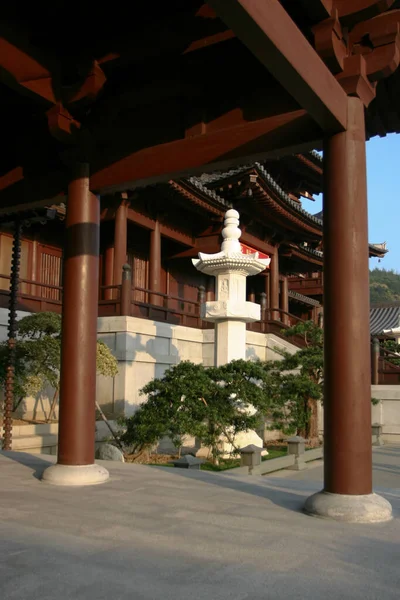 Dez 2004 Lâmpada Pedra Tradicional Chi Lin Nunnery — Fotografia de Stock