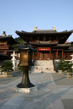 26 Aralık 2004 Chi Lin Nunnery, Tang hanedanlığı tarzı tapınak, Hong Kong, Çin