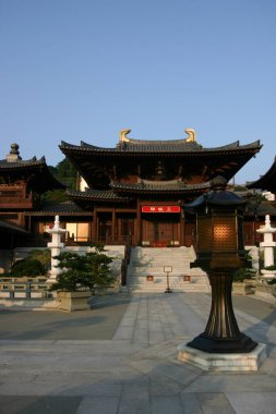 26 Aralık 2004 Chi Lin Nunnery, Tang hanedanlığı tarzı tapınak, Hong Kong, Çin
