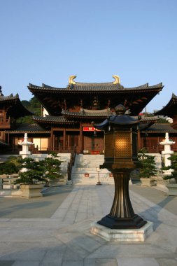 26 Aralık 2004 Chi Lin Nunnery, Tang hanedanlığı tarzı tapınak, Hong Kong, Çin