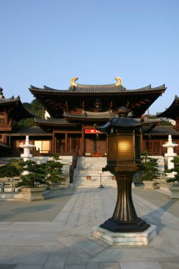 26 Aralık 2004 Chi Lin Nunnery, Tang hanedanlığı tarzı tapınak, Hong Kong, Çin