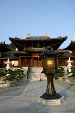 26 Aralık 2004 Chi Lin Nunnery, Tang hanedanlığı tarzı tapınak, Hong Kong, Çin