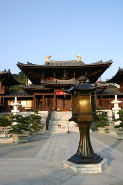26 Aralık 2004 Chi Lin Nunnery, Tang hanedanlığı tarzı tapınak, Hong Kong, Çin