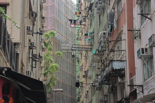Alley Amiddle Buildings Steeg Hong Kong Aug 2021 — Stockfoto