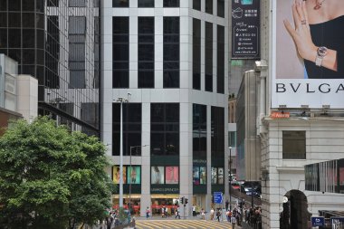 13 Ağustos 2021, Pedder Caddesi, Hong Kong 'da çalışma günü. 