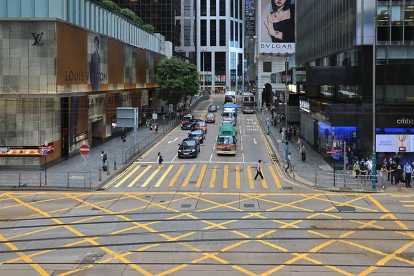 Aug 2021 Voetgangers Kruisen Pedder Street Door Druk Het Centrum — Stockfoto