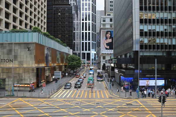 Aug 2021 Voetgangers Kruisen Pedder Street Door Druk Het Centrum — Stockfoto