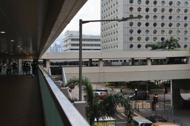 13 Ağustos 2021 Orta Hong Kong 'daki Modern Ofis Binaları..