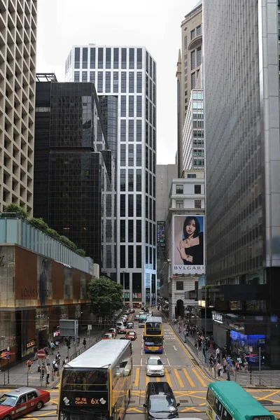 Aug 2021 Voetgangers Kruisen Pedder Street Door Druk Het Centrum — Stockfoto