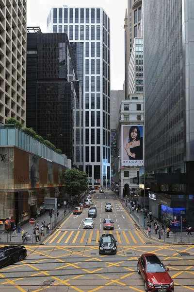 Aug 2021 Voetgangers Kruisen Pedder Street Door Druk Het Centrum — Stockfoto