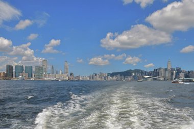 20 Ağustos 2021 Victoria Limanı, Hong Kong manzarası.
