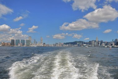 20 Ağustos 2021 Victoria Limanı, Hong Kong manzarası.