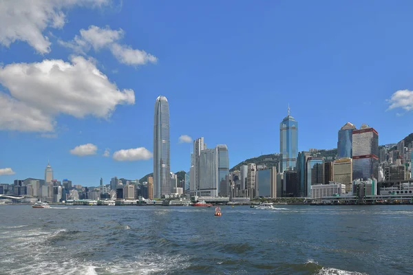 Aug 2021 Central Hong Kong Skyline Victoria Harbor — Stock Photo, Image