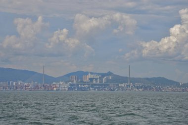 20 Ağustos 2021 Nam Wan Kok, Hong Kong manzarası. 