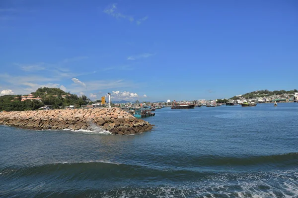 Barcos Puerto Cheung Chau Hong Kong Ago 2021 — Foto de Stock