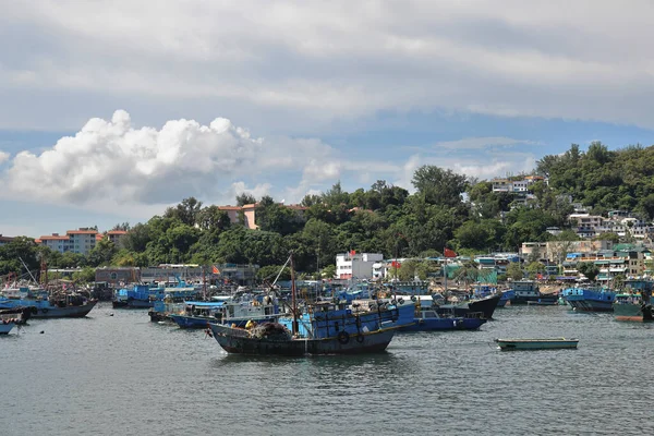 Barcos Puerto Cheung Chau Hong Kong Ago 2021 — Foto de Stock