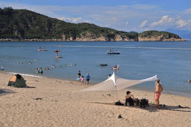Tung Wan Sahili, Cheung Chau Adası, Hong Kong, 20 Ağustos 2021 