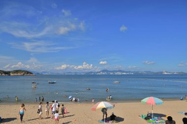 Tung Wan Sahili, Cheung Chau Adası, Hong Kong, 20 Ağustos 2021 