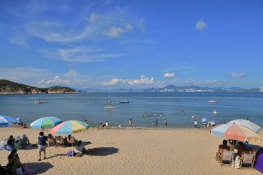 Tung Wan Sahili, Cheung Chau Adası, Hong Kong, 20 Ağustos 2021 
