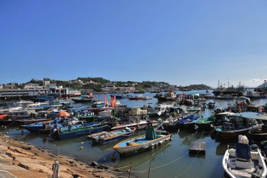 Cheung Chau Hong Kong limanındaki botlar, 20 Ağustos 2021 