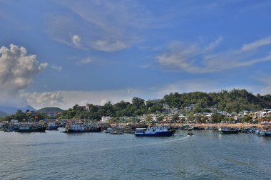Cheung Chau Hong Kong limanındaki botlar, 20 Ağustos 2021 