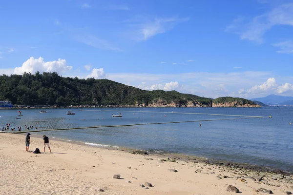 Tung Wan Beach People Sunlight Cheung Chau Island Hong Kong — Stock Photo, Image