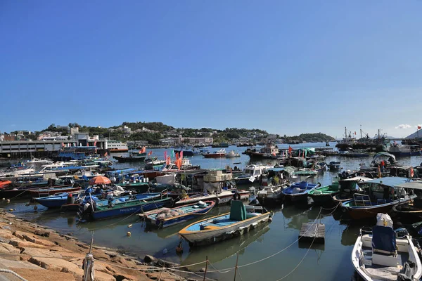 Barcos Puerto Cheung Chau Hong Kong Ago 2021 — Foto de Stock