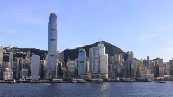 Porto Victoria Com Vagas Embarcações Lentas Hong Kong Julho 2021 — Vídeo de Stock