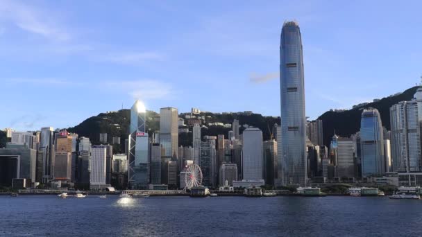 Victoria Harbor Slow Moving Waves Hong Kong July 2021 — Stock Video