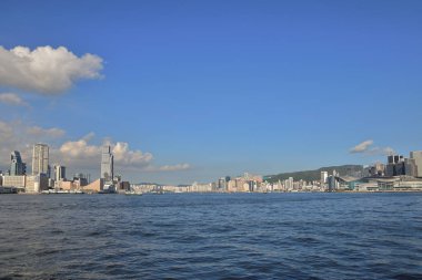20 Ağustos 2021 Victoria Limanı, Hong Kong manzarası.