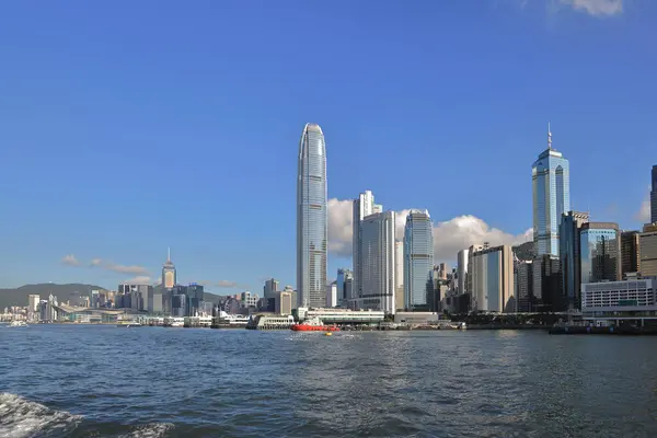 Aug 2021 Central Hong Kong Skyline Victoria Harbor — Stock Photo, Image