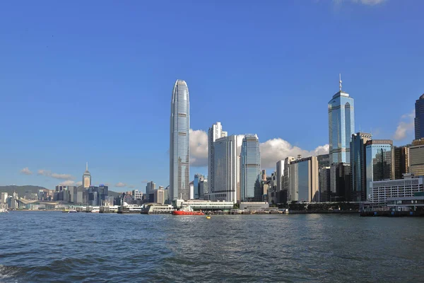 Aug 2021 Central Hong Kong Skyline Victoria Harbor — 스톡 사진