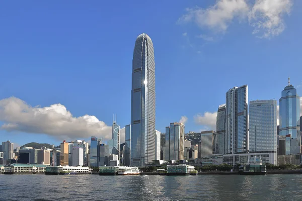 Août 2021 Central Hong Kong Skyline Travers Port Victoria — Photo
