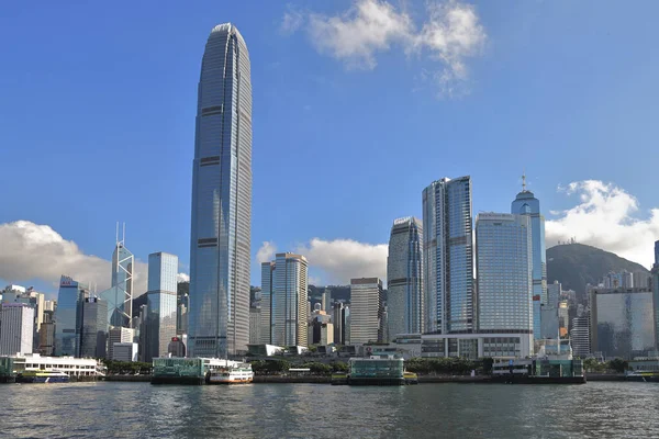 Серпня 2021 Центральне Гонконг Скайлайн Через Затоку Вікторія — стокове фото