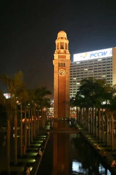 Torre Relógio Alto Tsim Sha Tsui Kowloon Hong Kong Iluminado — Fotografia de Stock